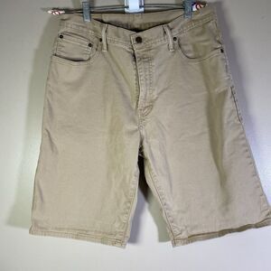 Levi’s 569 Denim Shorts Tan Mens 34 Straight Loose Fit White Tag